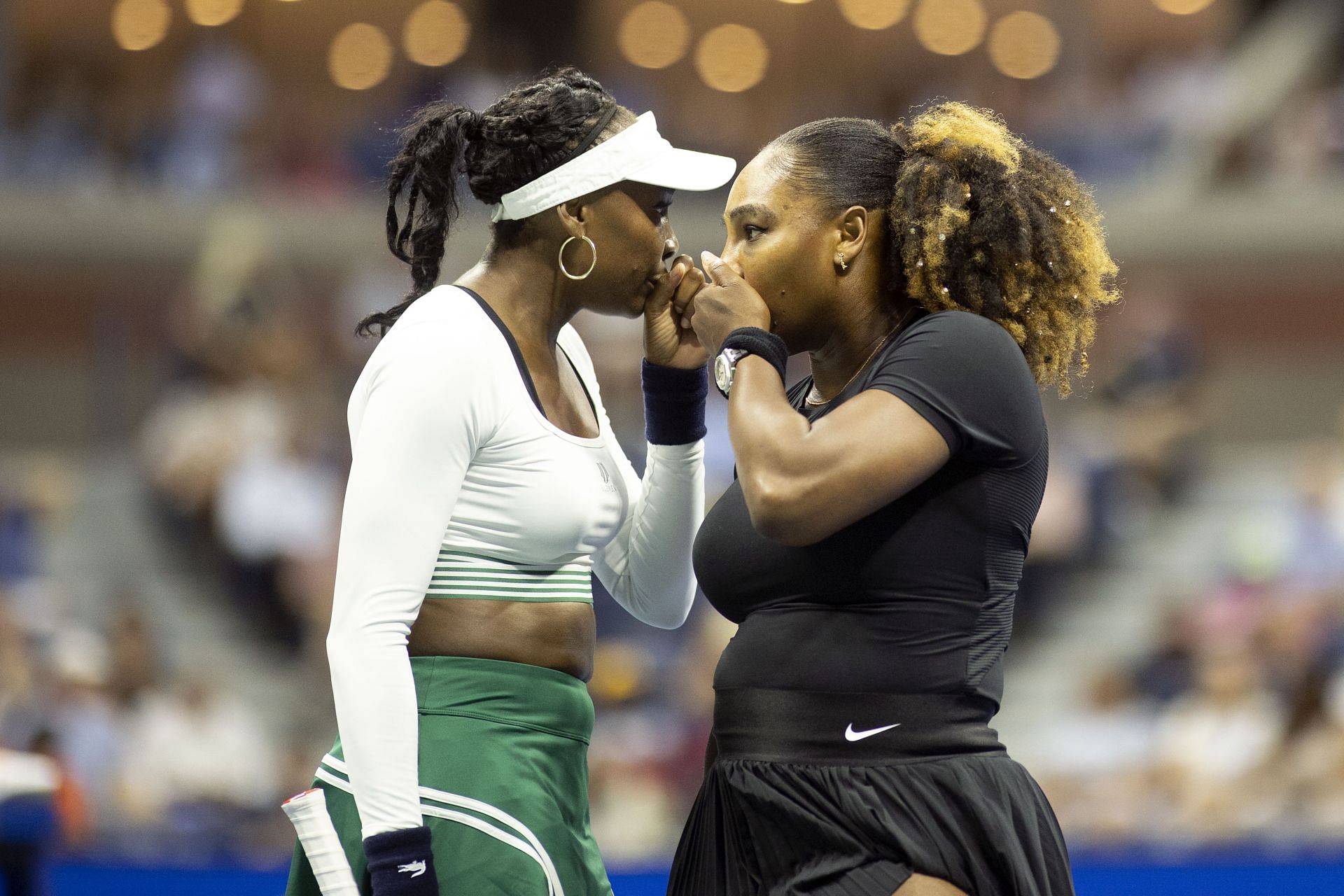 Venus and Serena Williams pictured at the 2022 US Open | Image Source: Getty